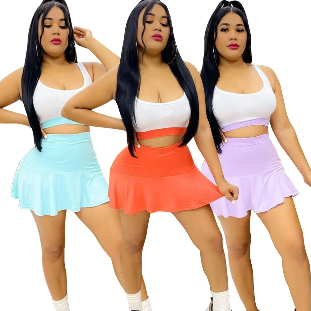 

YD - MH9005 hot selling summer tennis skirt woman 2 pcs sexy latex pleated skirts