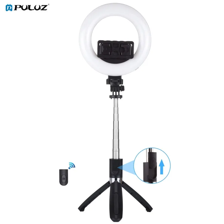 

Wholesale Manufacturer PULUZ 6.3 inch 16cm Ring LED Live Broadcast Vlogging Selfie Light + BT Selfie Stick Tripod Mount