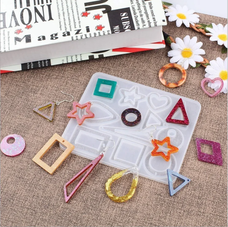 

LOVE'N LV471T Earrings dripping mold accessories set DIY epoxy resin mold Necklace Pendant production