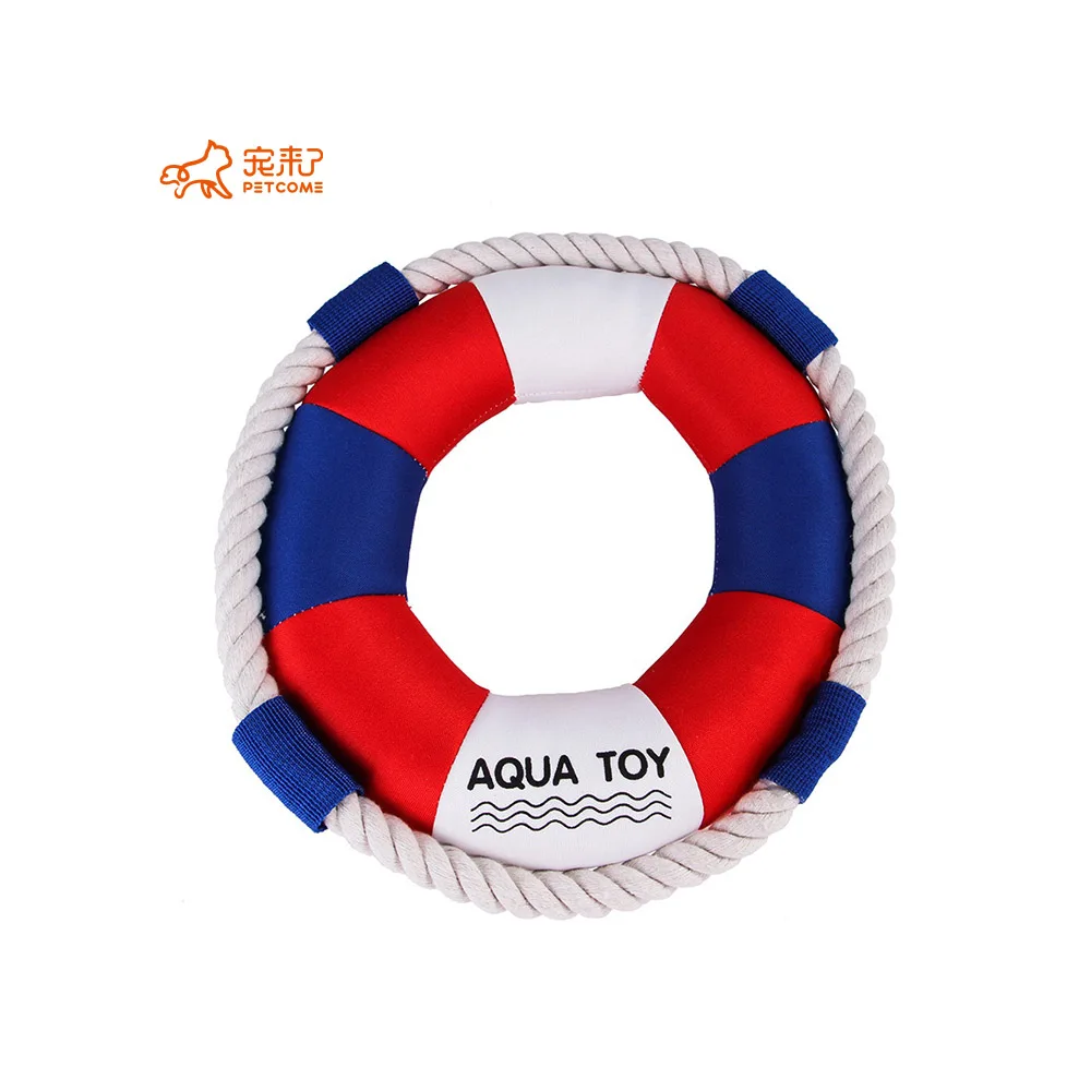 

PETCOME Ebay New Pet Products Cotton Summer Swimming Ring Sport Dog Toy, As picture