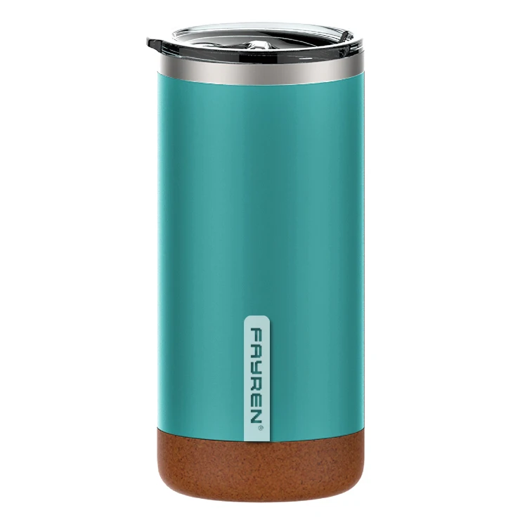 

Eco Friendly BPA Free Stainless Steel insulated Wide Mouth bamboo Travel Coffee mug, Silver