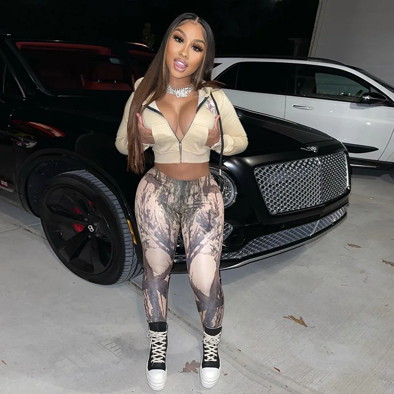 

High Quality Casual Trunk Print Sliming Workout Pants Fit Leggings For Women