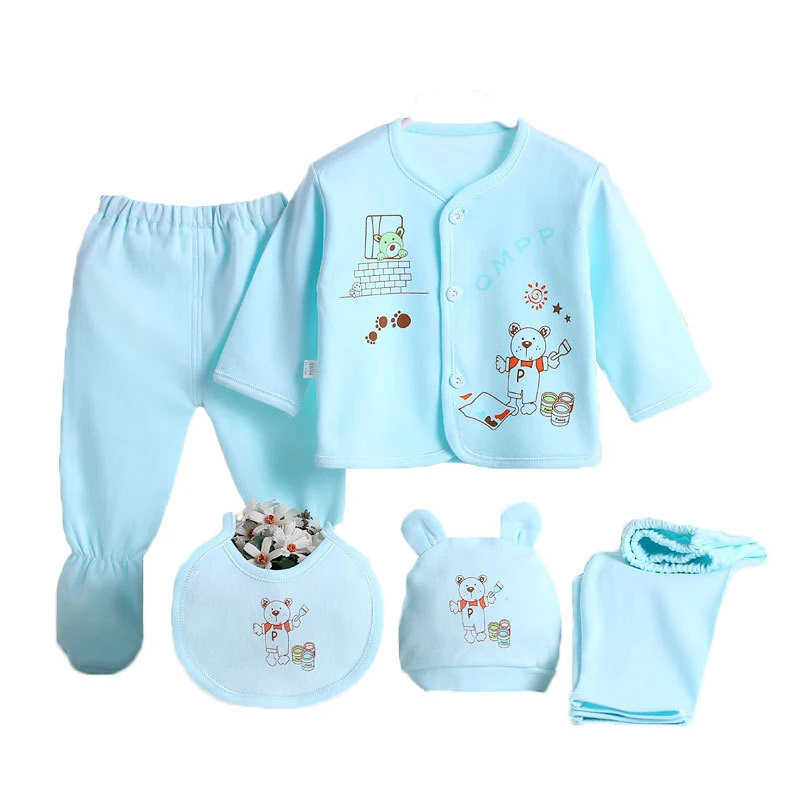 

Children's Clothes Newborn Five-piece Set Cotton Baby 0-3 Months Underwear Suit, Different color