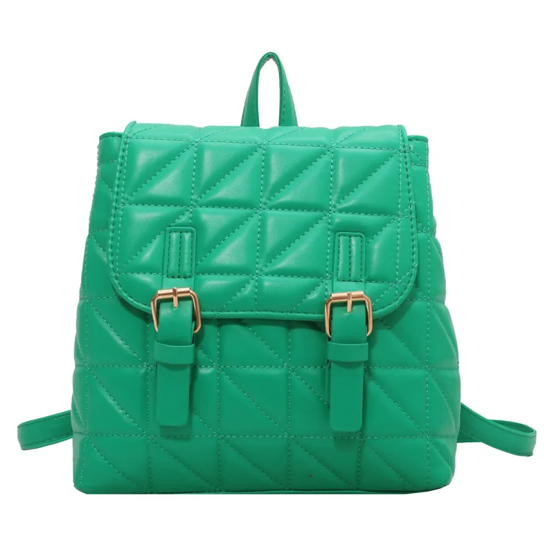 

Wholesale Latest Arrivals PU Leather Backpack Purses Bright Colors Quilted Fashion Women Backpack 2022 Travel Bag, White,black,green,orange,khaki