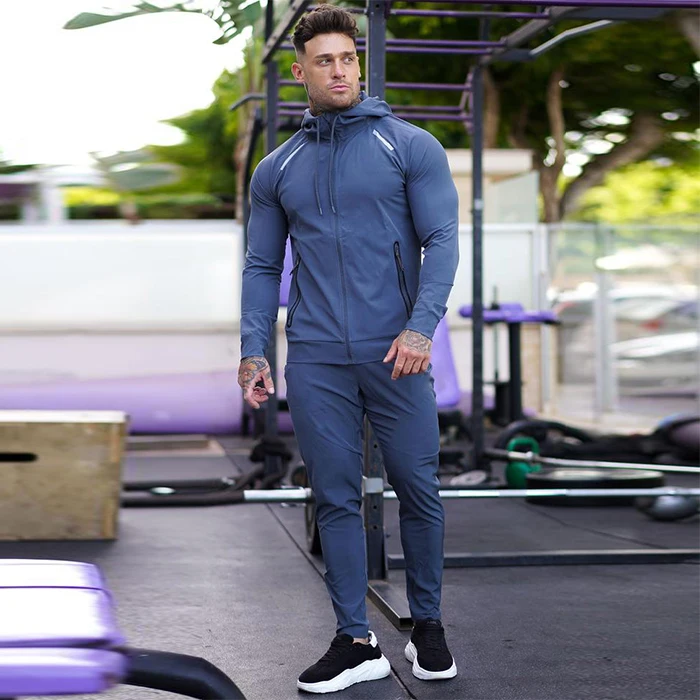 

Manufacturer Custom your own brand zip hood muscle fit sportswear sweat pants set jogging suits for men, Black,red oem or colors