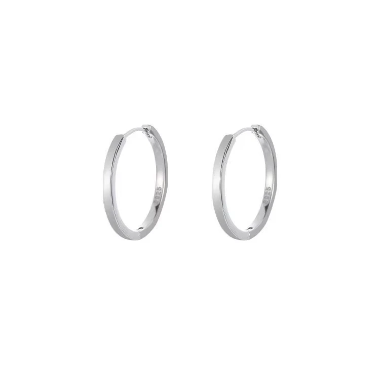 Factory Wholesale 925 Sterling Silver Round Shaped Earrings Hoops Personalized Minimalist Style for Women