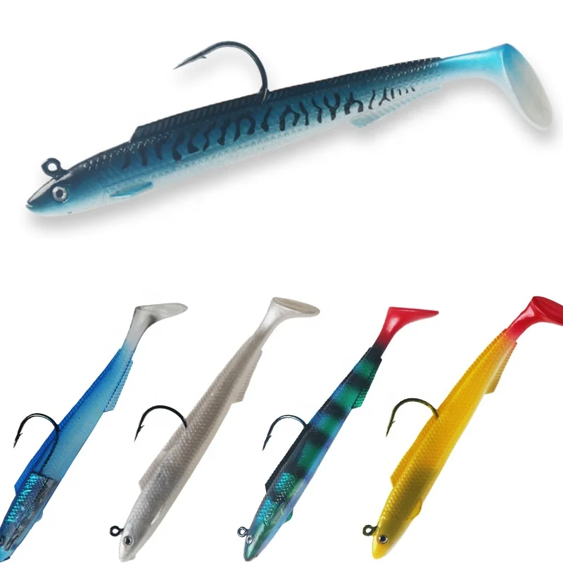 

15cm Swimbait Artificial Bait Carp Pesca Lead Jig Head Eel lure Soft Fishing Lure, 6colors
