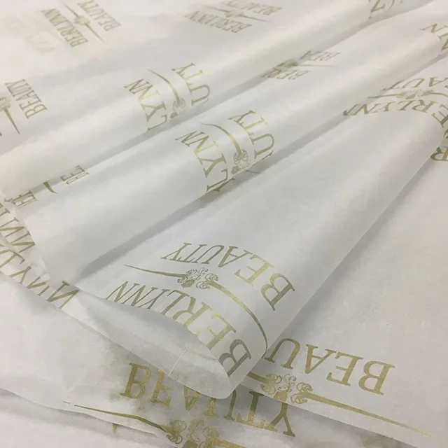 Custom logo printed printed 17/22gsm wrapping tissue paper for clothes