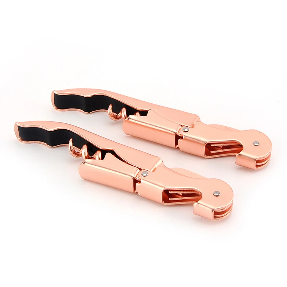 

Rose gold personalised metal cork screw bottle opener multi function wine opener