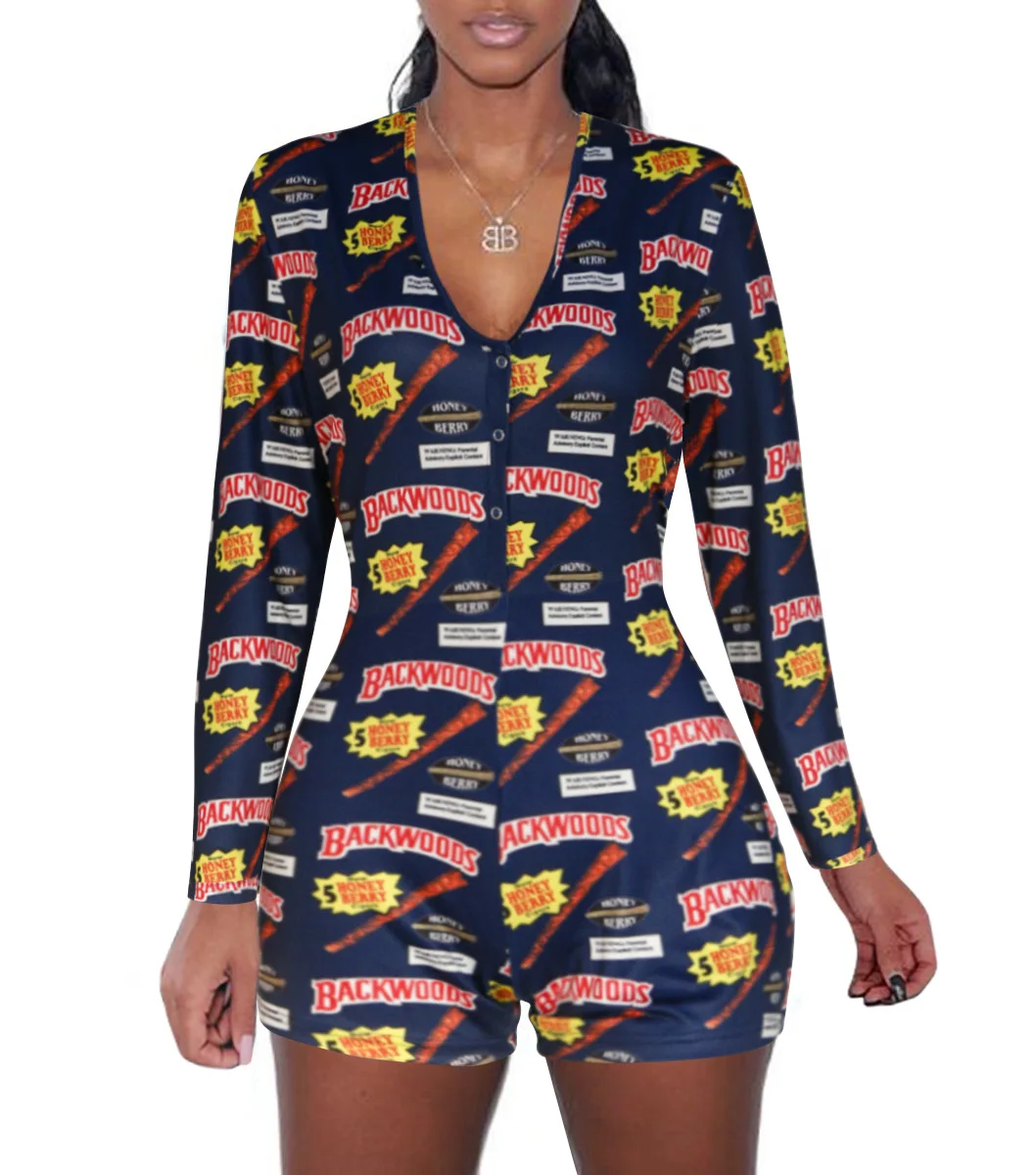 

2020 wholesale sleepwear fashion pajamas nightwear womens onesie adult backwood onesie sexy