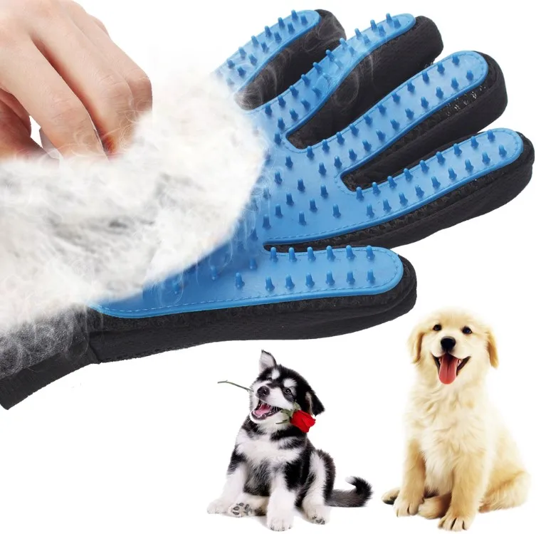 

Pet Glove Cat Grooming Glove Cat Hair Deshedding Brush Gloves Dog Comb for Bath Clean Massage Hair Remover Brush, Dark blue/pink/red/green/light blue