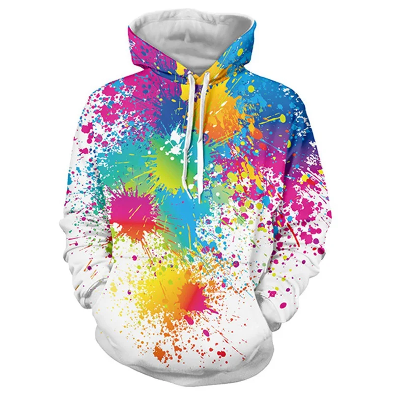 

2021 New design bulk hoodies paint graffiti hoodie printing 3d casual plus size printed custom patterns oversized hoodie unisex