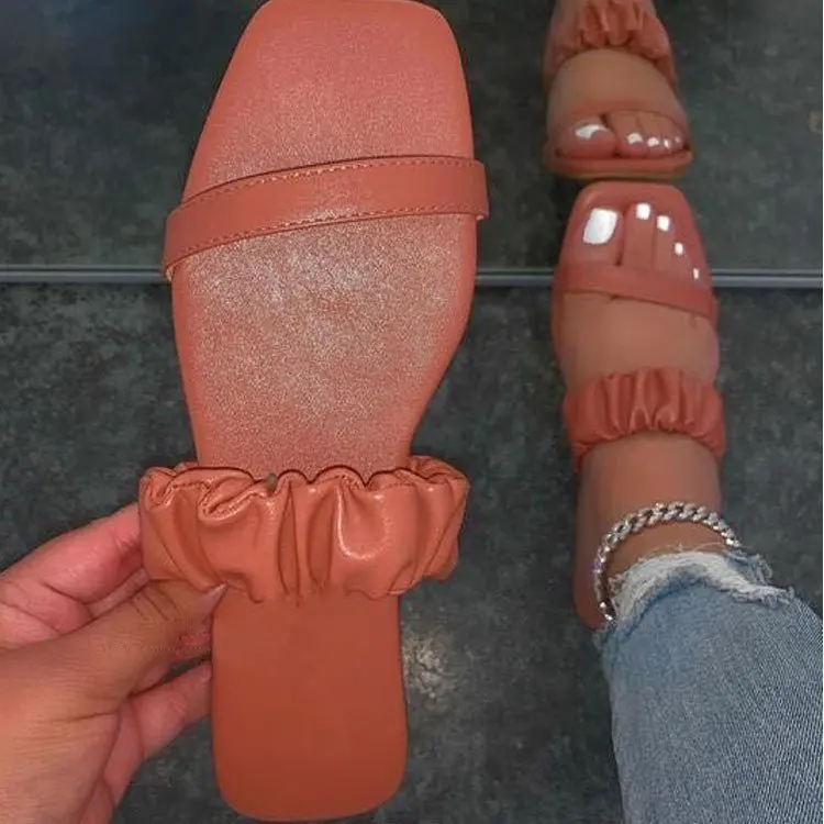 

2020 womens sandals Low heel PU rubber flat women's shoes ladies footwear flat lady shoes summer sandals