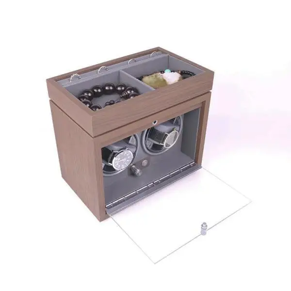 

New Design Wooden Grain Motor Winders for Automatic Watches Watch Winder Box with Soft Pillow