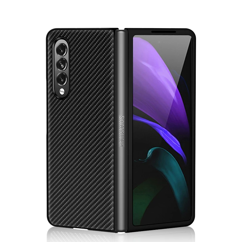 

For Samsung Z Fold 3 case Carbon Fiber Skin Pu Leather Protection Phone case For Samsung Z Fold 3 case