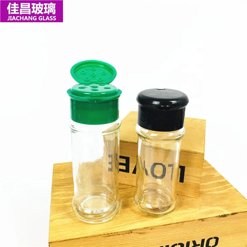 

Wholesale 90 ml Cylindrical salt shaker Salt Pepper Shaker Spice Bottle Spice Jar, Transparent or customized