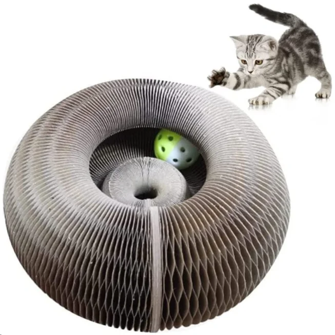 

2022 Wholesale cat cardboard toy bell new modern lounge corrugated claws organ toy cardboard board cat scratcher