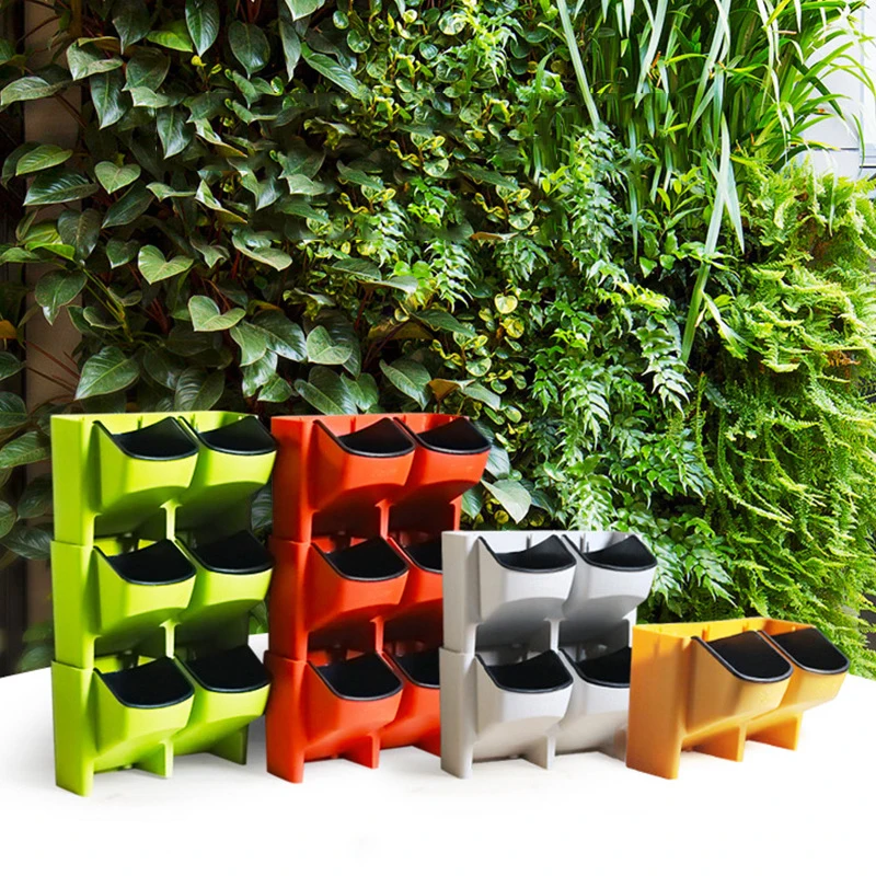 

2020 new arrivals Wall plants planter smart home decoration Self-watering plastic flower pot vertical garden planter