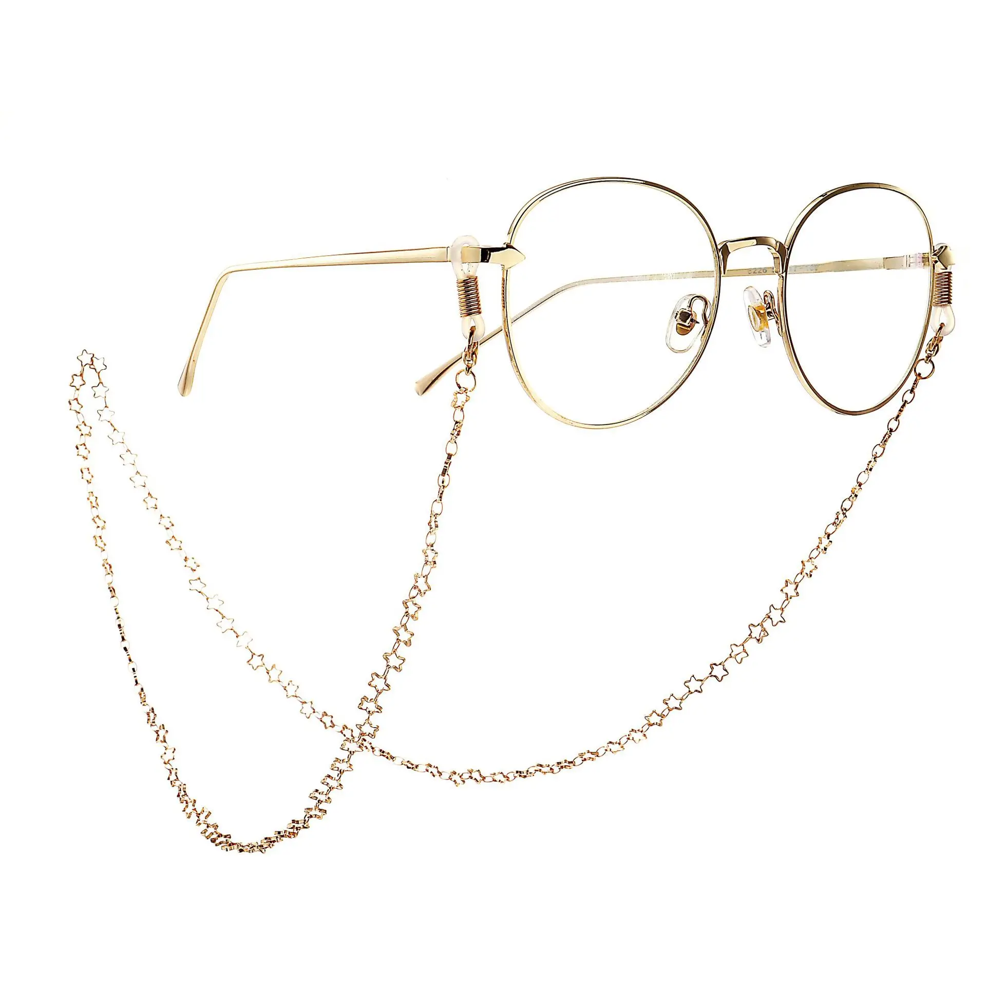 

Men Women Unisex New Arrived Designer Silver Metal Copper Alloy Star Eyeglass Eye Sunglasses Glasses Holder Chains, Silver,gold