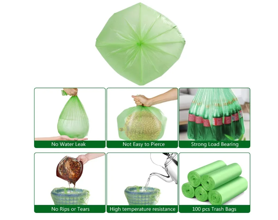 Compostable Plastic Tall Kitchen Garbage Bags13 Gallon  Biodegradable PLA Trash bags