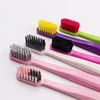 FDA approval colorful wide handle biodegradable PLA adult toothbrush name