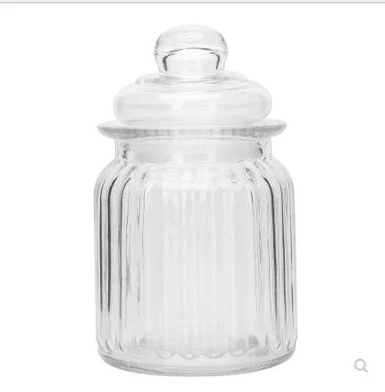 

airtight 300ml kitchen glass container jar for food with glass stopper, Clear