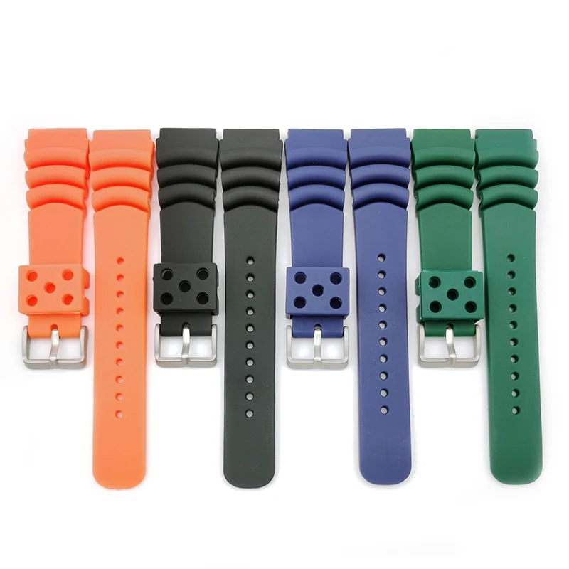 

water-proof sport silicone rubber replacement wrist watch band watch strap, Black