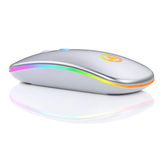 

Silent Mute RGB LED Colorful Lights laptops Mini Rechargeable Wireless Mouse, Black/silver/white/rose gold