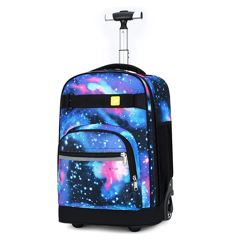 

18 Inch Trolley Schoolbag Removable Children School Bags with Wheels for Girls Boys Large Capacity Trolley Backpack