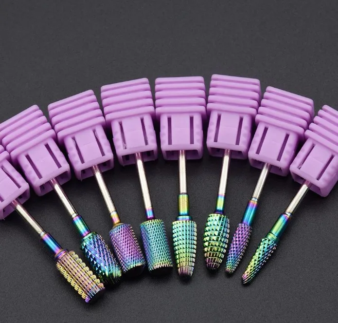 

Rainbow Carbide Tungsten Milling Cutter Burrs Electric Nail Drill Bit 21 Types Cuticle Polishing Tools for Manicure Drill, Many
