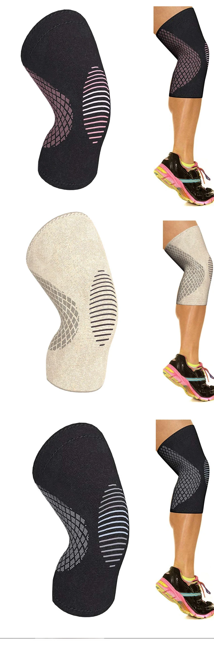 Enerup Wholesale Weightlifting Warm Volleyball Tennis Flexible Knee Pad Wraps Sleeves Brace
