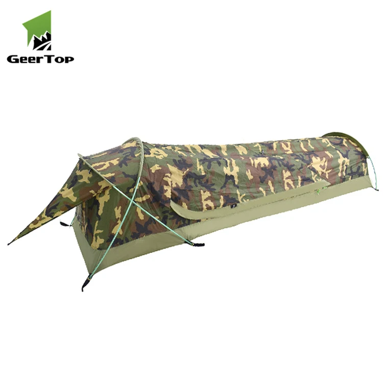 

Geertop One person easy to install portable outdoor camping camo army bivvy swag tents
