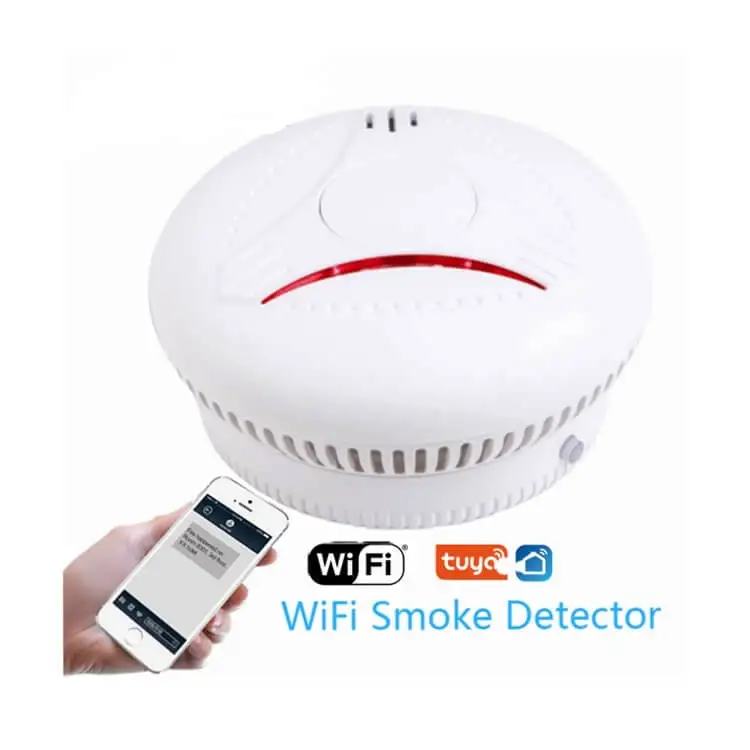 

Tuya Smart Home Security System App Control WiFi Fire Alarm Wireless Smoke Detector With Battery