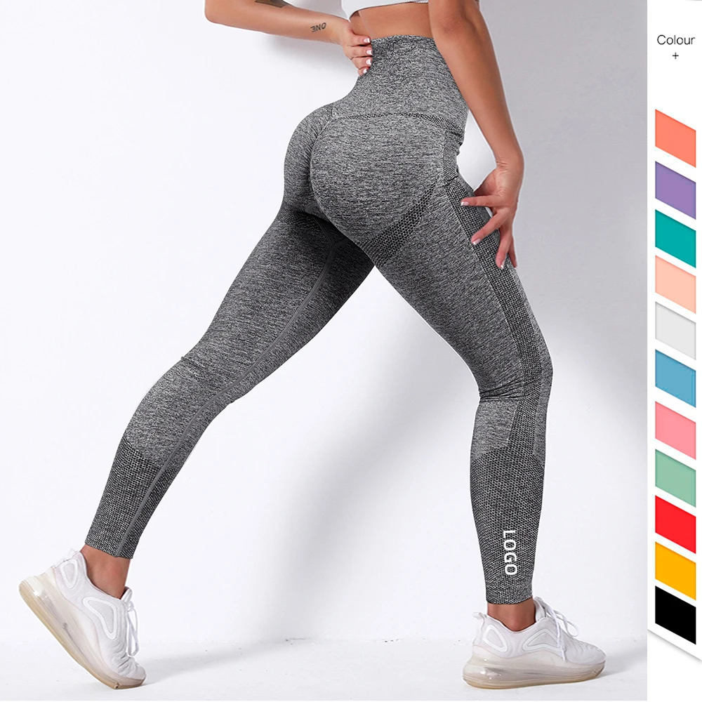 

Amazon Top Seller Custom Logo Athletic Wear Women Workout Scrunch Booty Seamless Leggings Women Butt Lift Scrunch Legging, Customized colors