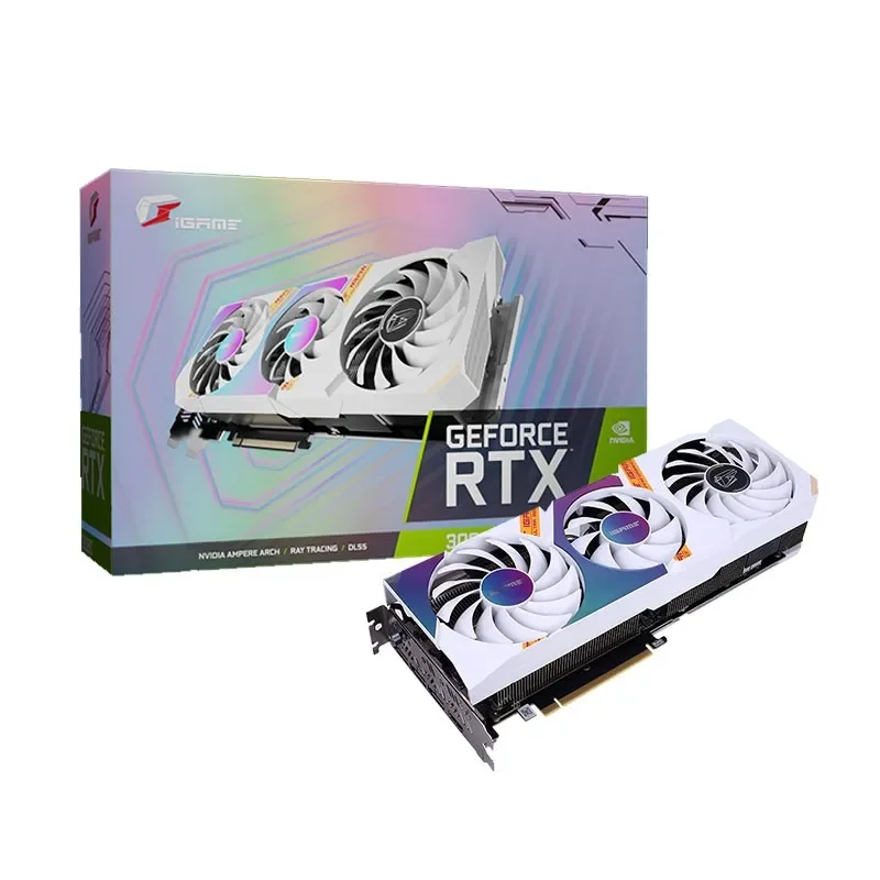 

Colorful iGame GeForce RTX 3070 Ultra W OC 8G LHR 1725-1770Mhz gaming computer white graphics card GDDR6
