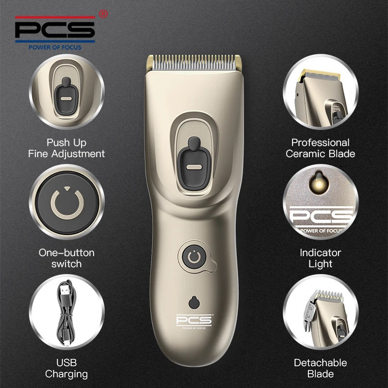 

Rechargeable Ceramic Blade Low Noise For Animal Hair Cut Pet Clipper
