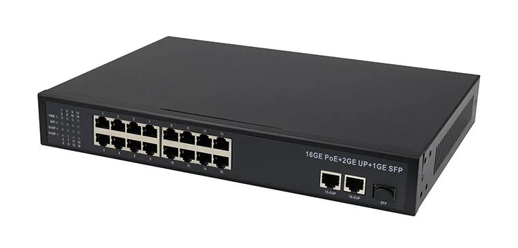 Factory Supplier 16 Port 10/100/1000Mbps POE Switch With 1*1000M SFP