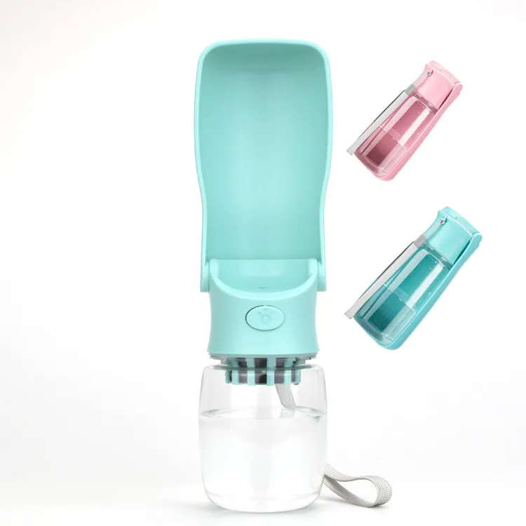

Portable Travel Jogging Foldable 350/550ml Pet Cat Dog Water Dispenser Leakproof Bottles, Blue/pink/white
