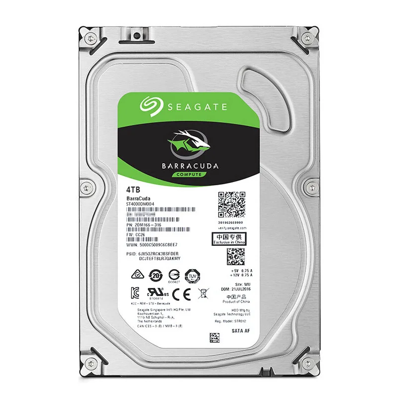 

Seagate BarraCuda ST4000DM004 4TB 3.5 inch SATA 6GB/s 64MB 5400rpm Internal Hard Disk