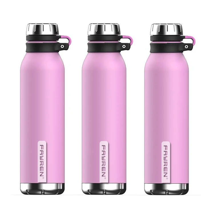 

Fayren 2020 Hot Selling Drinking Water Bottle Stainless Steel Mug with Rubber Handle for Hot and Cold Water, Customized color
