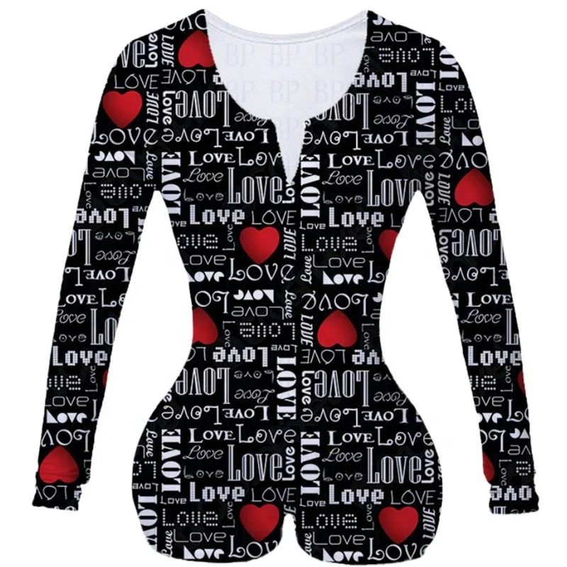 

Cheap Sexy Love Adult Night Wear Women Sleepwear Valentine onesie