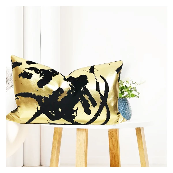 

Gold stamping printing custom decorative pillow 40 * 60cm sofa pillow