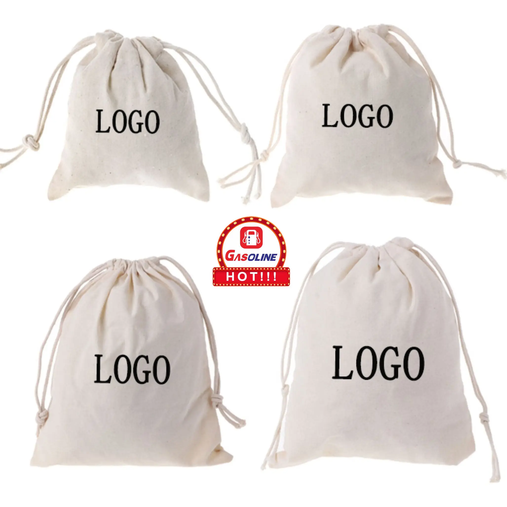 

Direct sale wholesale plain eco friendly bags custom logo printed canvas cotton drawstring jewelry pouch bag with double string, Customized