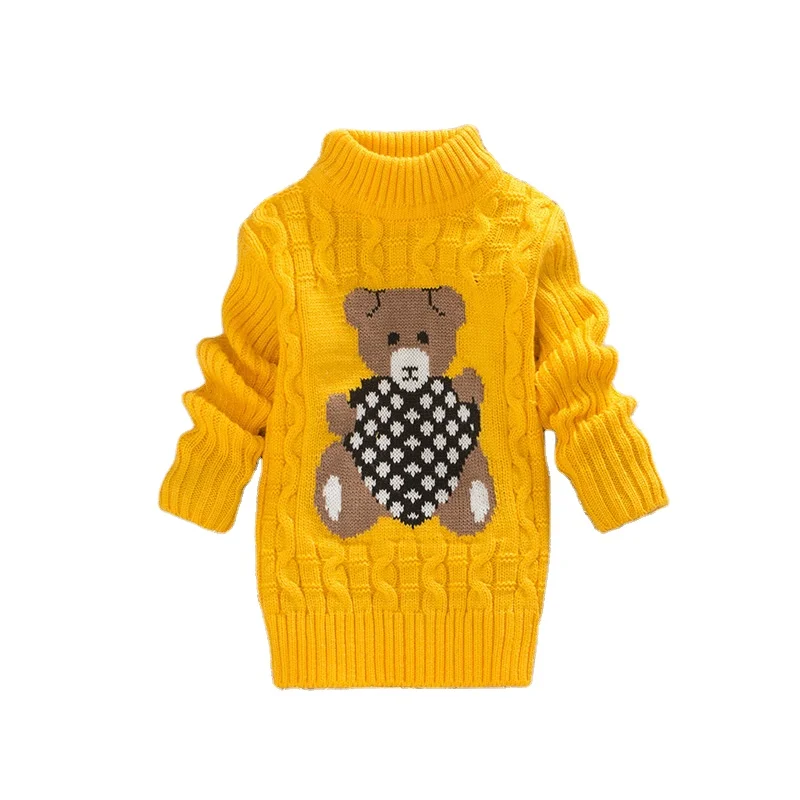 

1-8Years 1PC Fashion Bear Baby Boys Clothes Winter Cartoon Tops Toddler Boy Girls O-neck Sweater
