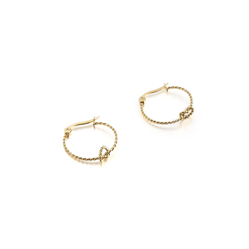 

Fashion Hot Sale Hoop Gold Silver Plated Knot Twisted Hoop Earrings For Women, Silver/gold
