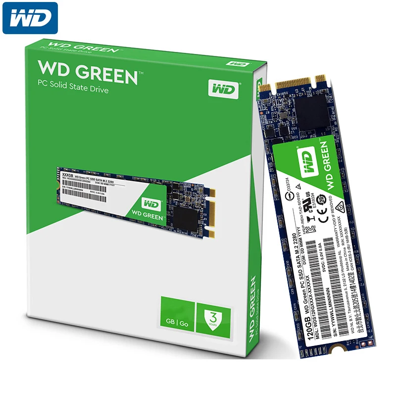 

WD Green PC SSD 120/240GB 480GB Internal Solid State Hard Drive Disk M.2 2280 SATA 540MB/S Western Digital For Computer Laptop