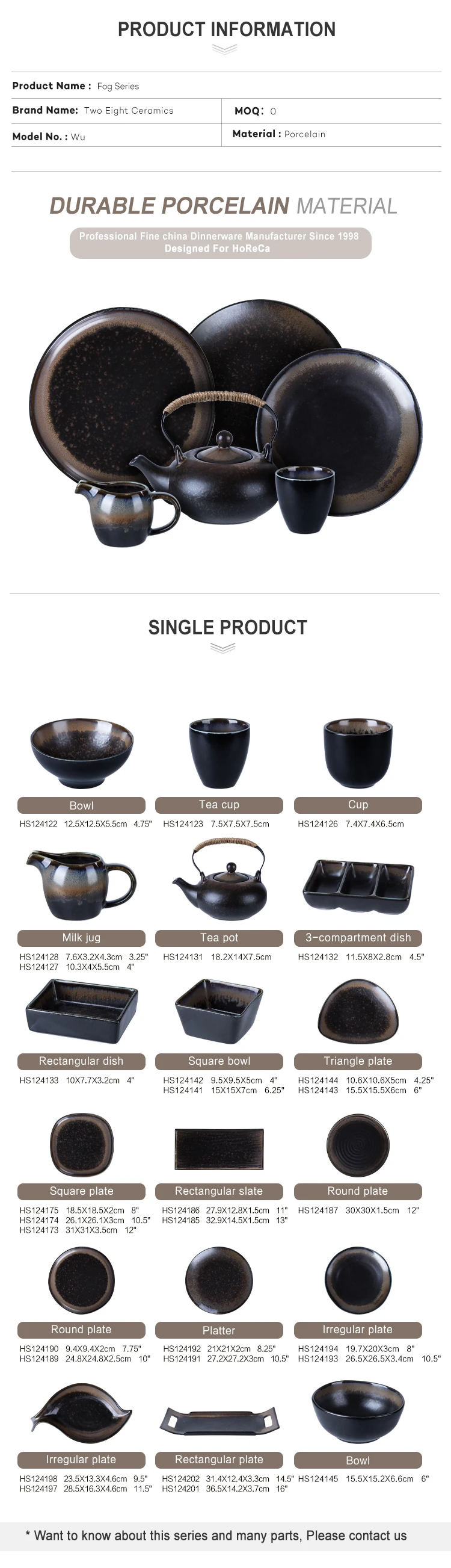 Ceramic China Dinnerware Set, Special Tableware Set Black,  Japanese Ceramic Tableware Set*