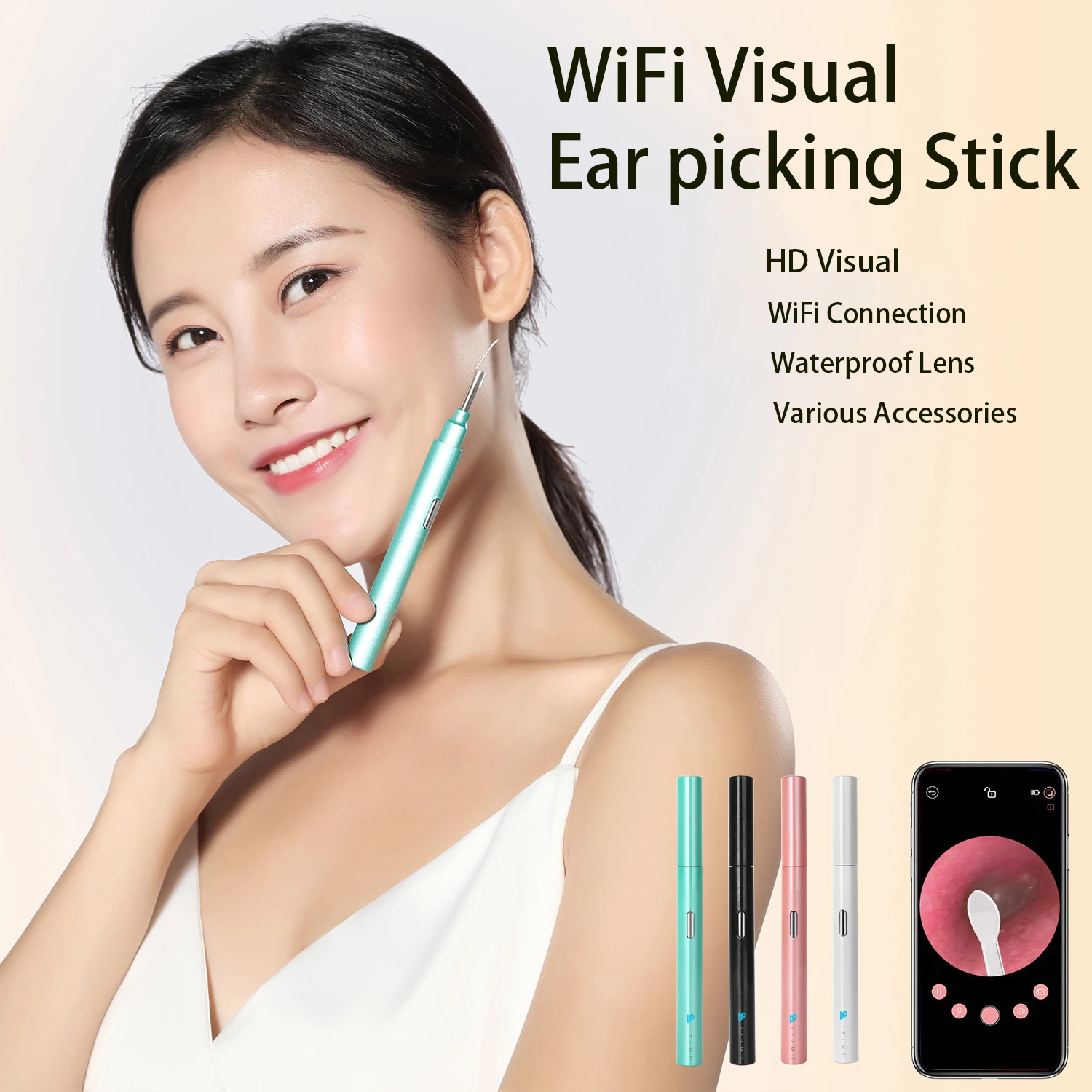 

2021 New Digital WIFI otoscope camera Y9 personal ear cleaner tool 3.9mm lens Earwax Remover for ear cleaning, Blue/pink/white/black