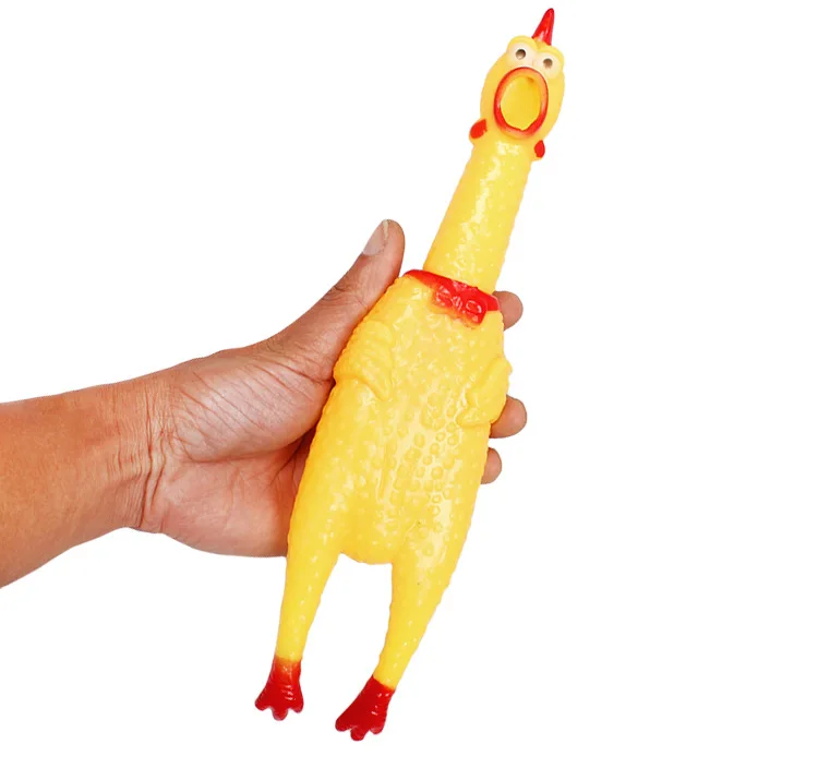 
Squeaky dog toy Screaming Chicken pet chew toy Silicone dog toy 