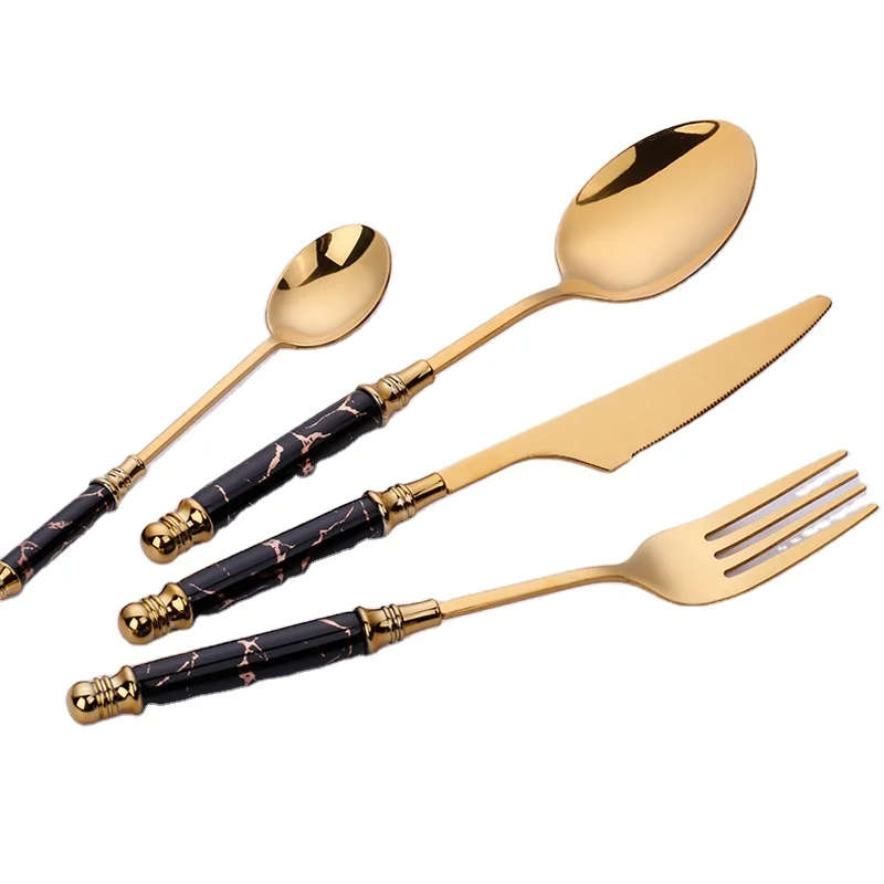 

Spoon Fork Knife Set Stainless Steel Set Restaurant Tableware Four-piece Cutlery Set